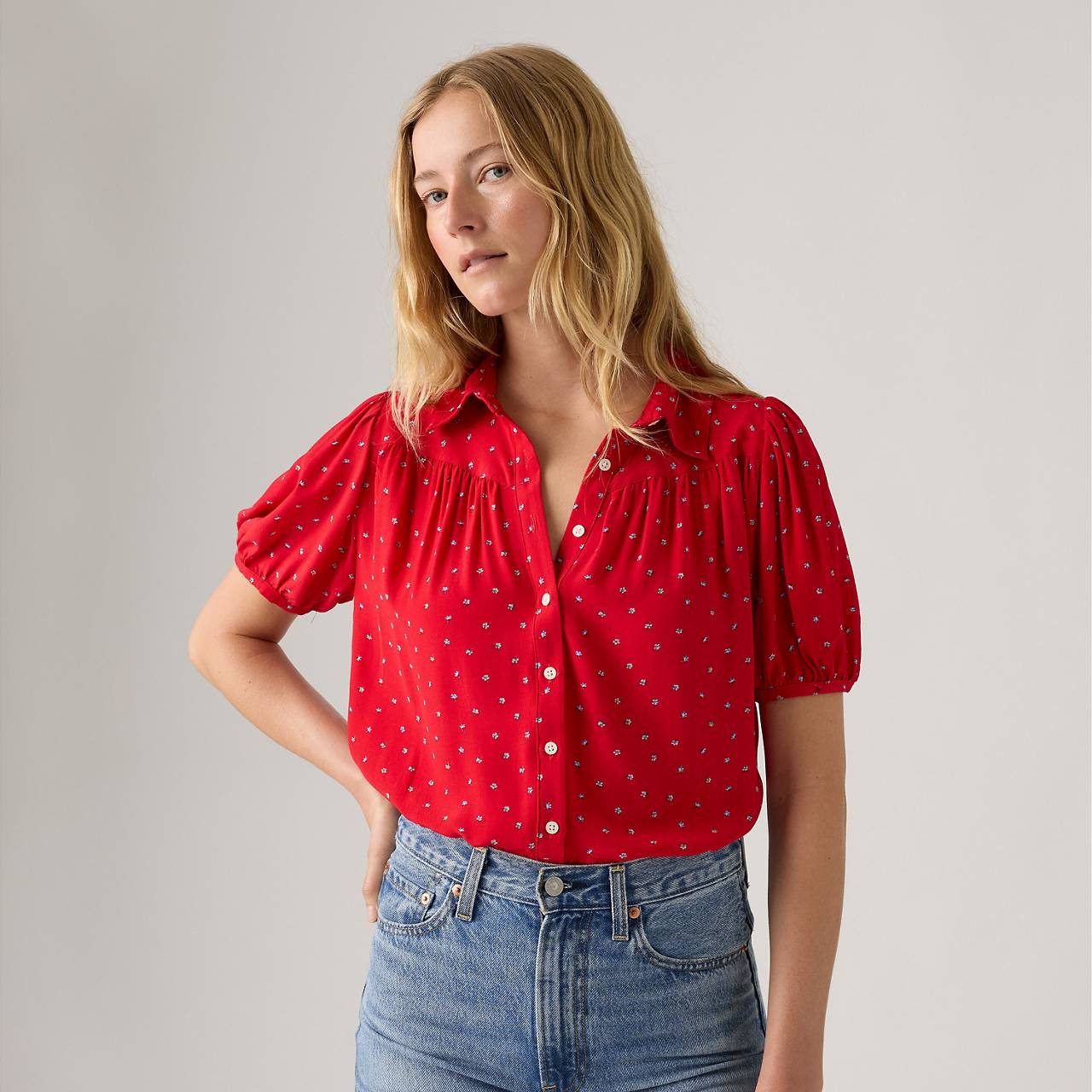LEA SHORT-SLEEVE BLOUSE - 3