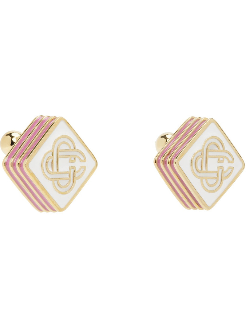 CASABLANCA Gold Monogram Logo Stud Earrings outlook