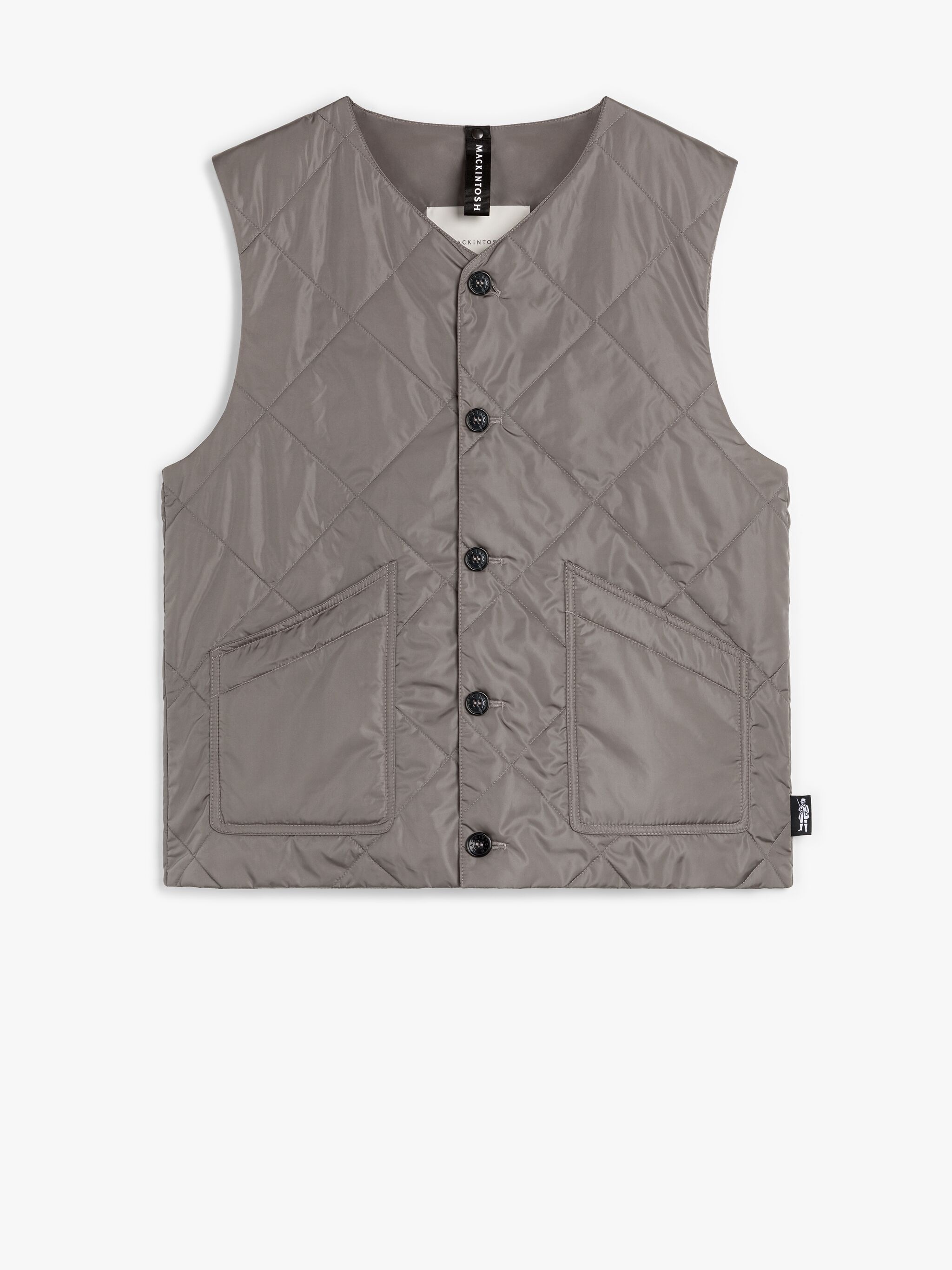 NEW HIG GREY NYLON QUILTED LINER VEST - 1