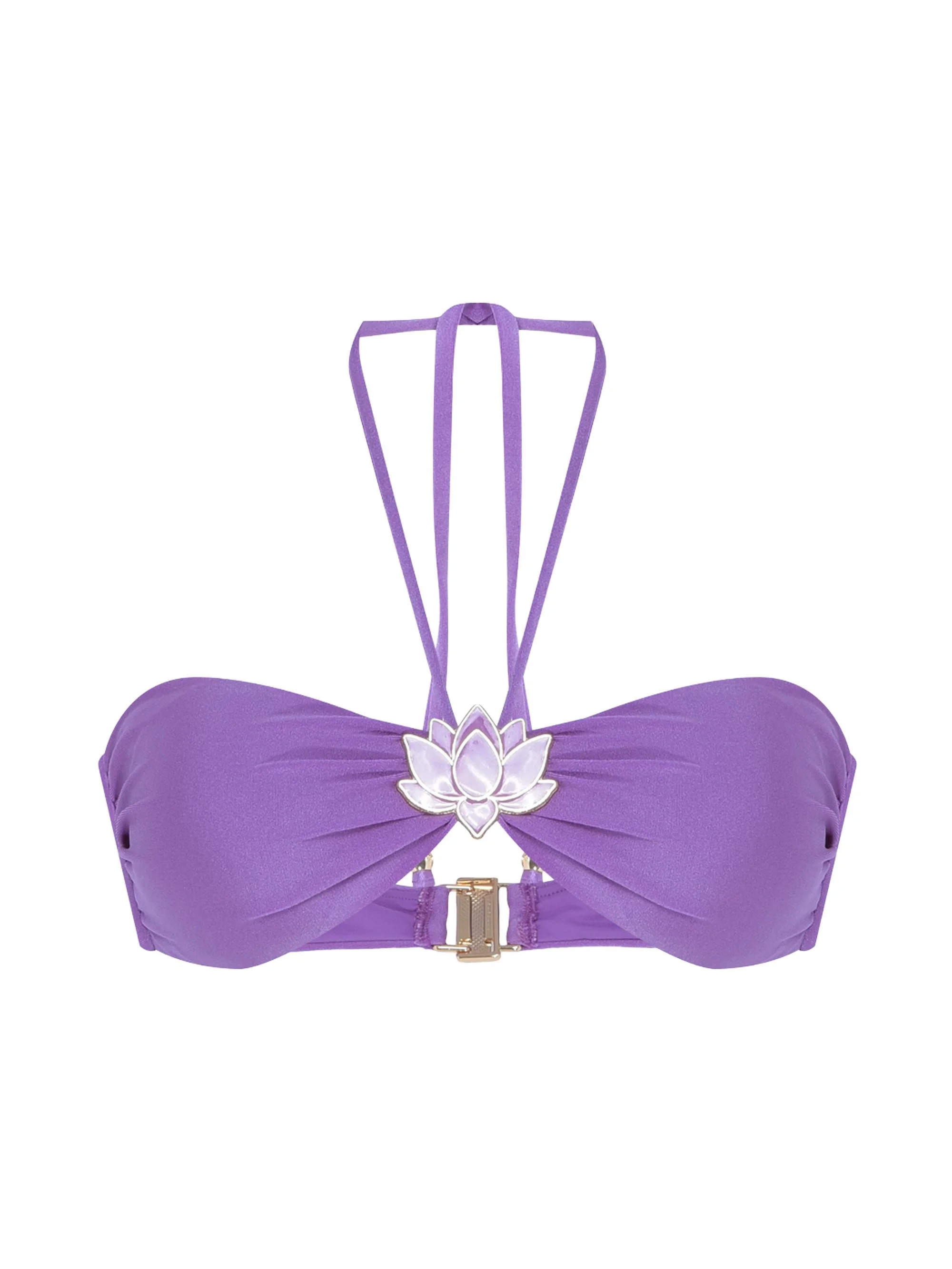 Women's Aurora Lotus Buckle Bikini Top - Lilac - 1