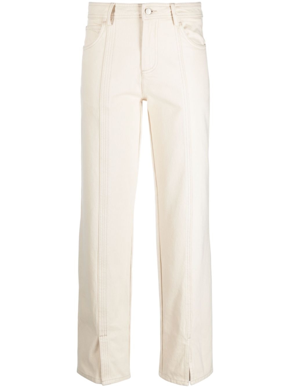 Curl slit-detail straight-leg jeans - 1