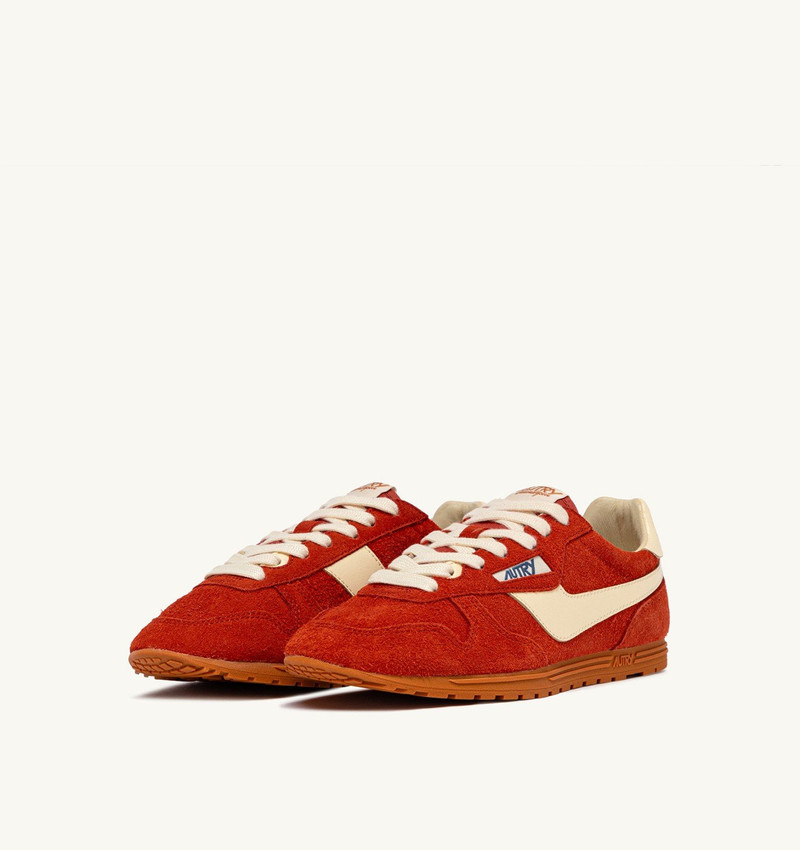 AUTRY SNEAKERS WINDSPIN IN SUEDE AND LEATHER COLOR PARROT AND RUTABAGA outlook