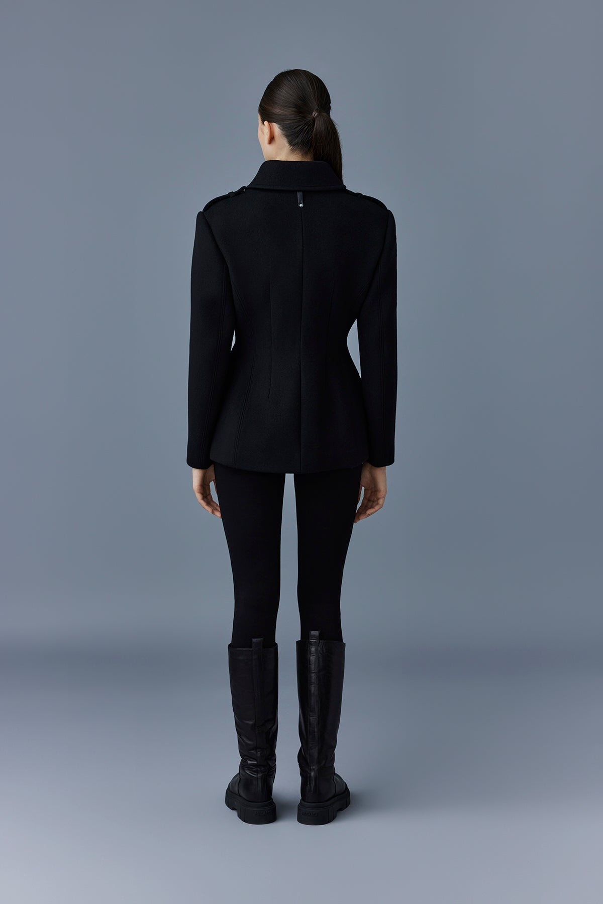 MARCY Wool fitted jacket with asymmetrical collar - 3