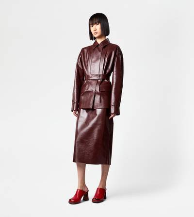 Tod's SKIRT IN LEATHER - BROWN outlook