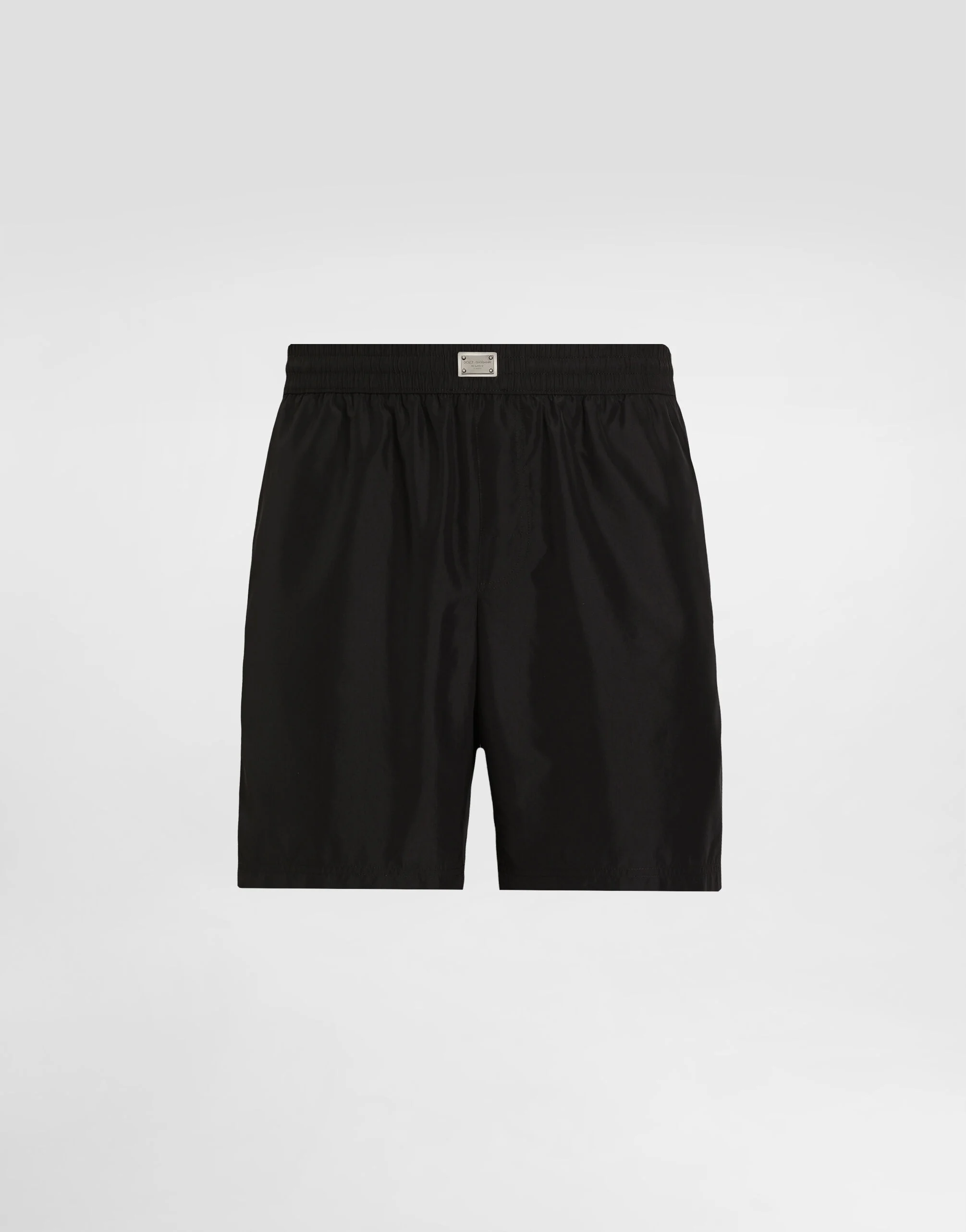 Mid-length swim trunks with tag - 1