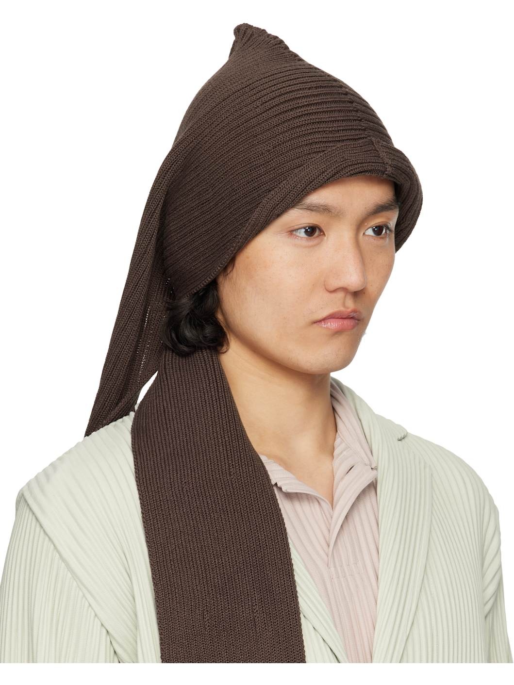 Brown Beanie Scarf - 2