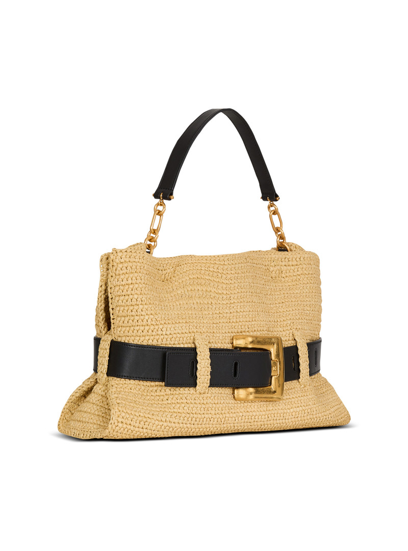 Medium Anthem bag in smooth leather and crochet 3
