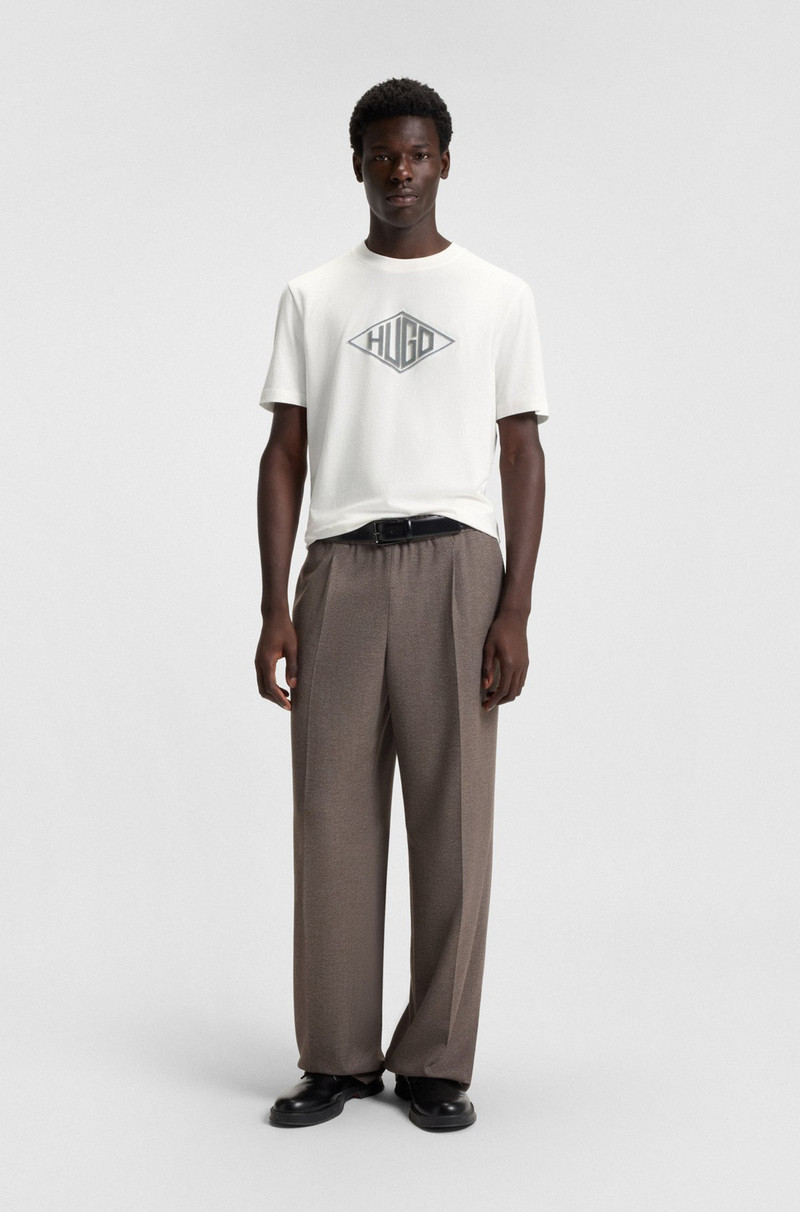 HUGO COTTON-JERSEY T-SHIRT WITH GEOMETRIC LOGO EMBROIDERY outlook