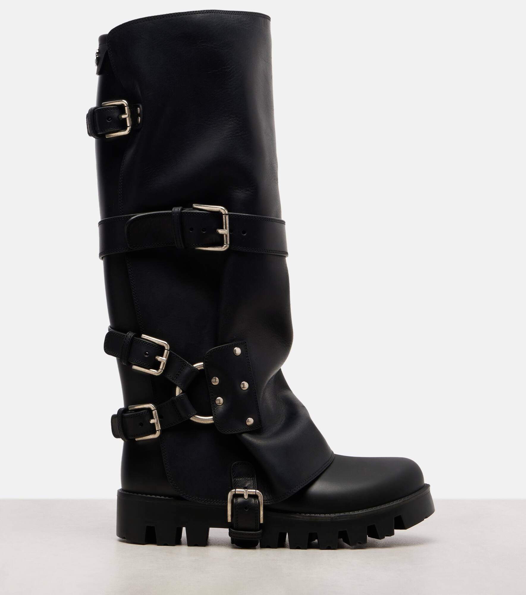 Leather biker boots - 4