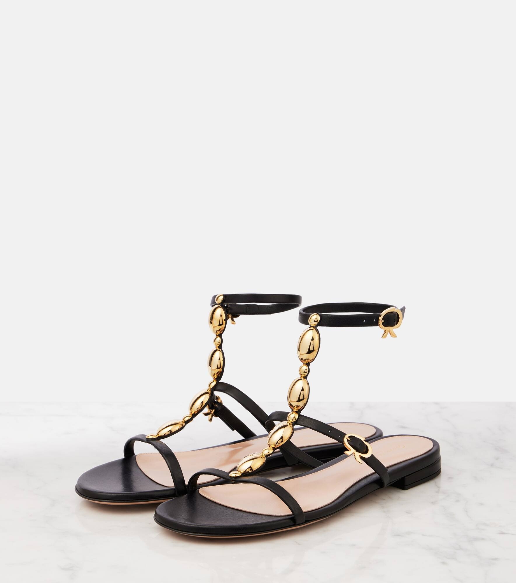 Embellished leather sandals - 4