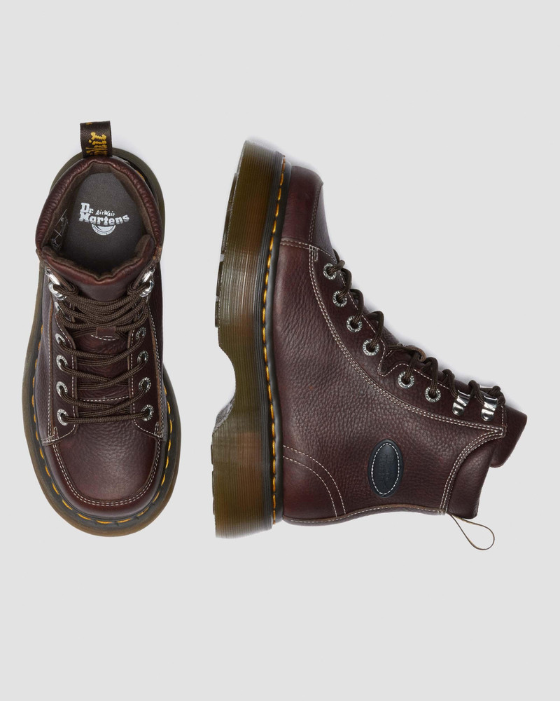 Dr. Martens BUZZ 8-EYE Grizzly Leather Lace-Up Boots outlook