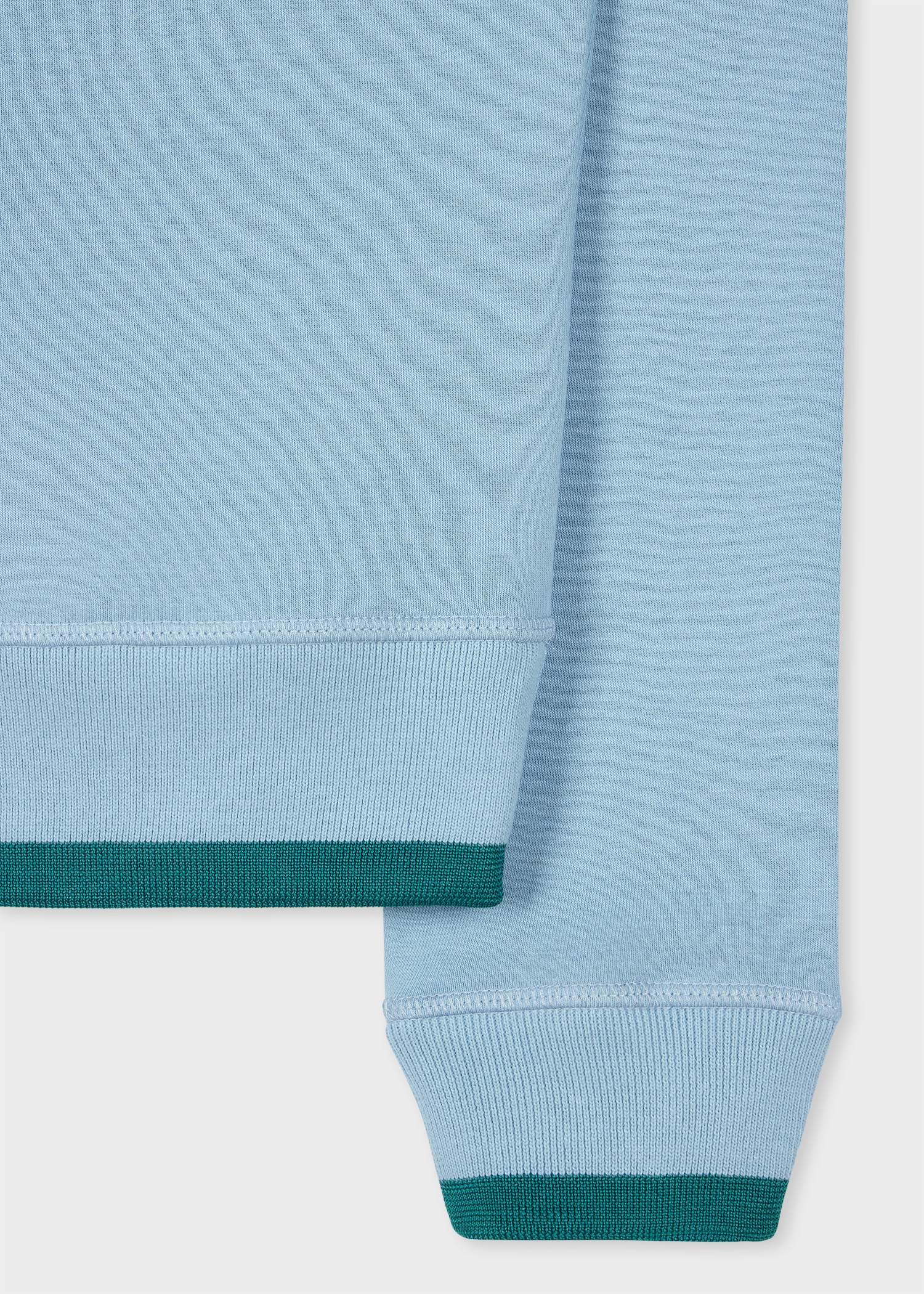 Powder Blue Broadstripe 'Zebra' Sweatshirt with Contrast Tipping - 2