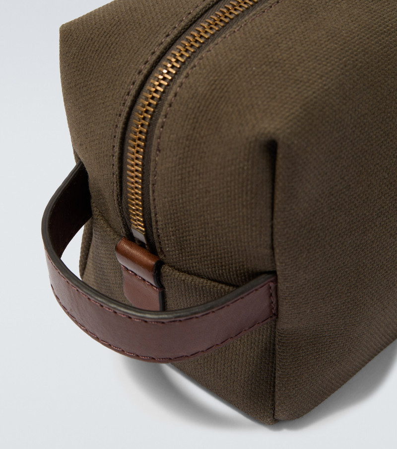 GIORGIO ARMANI Leather-trimmed canvas toiletry bag outlook