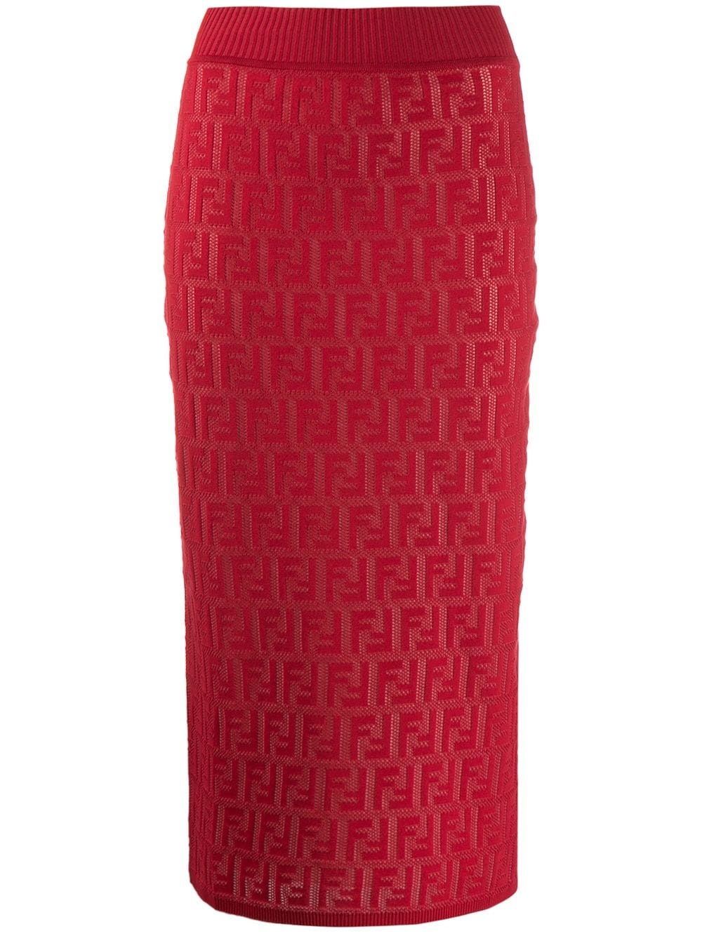 FF-logo print pencil skirt - 1