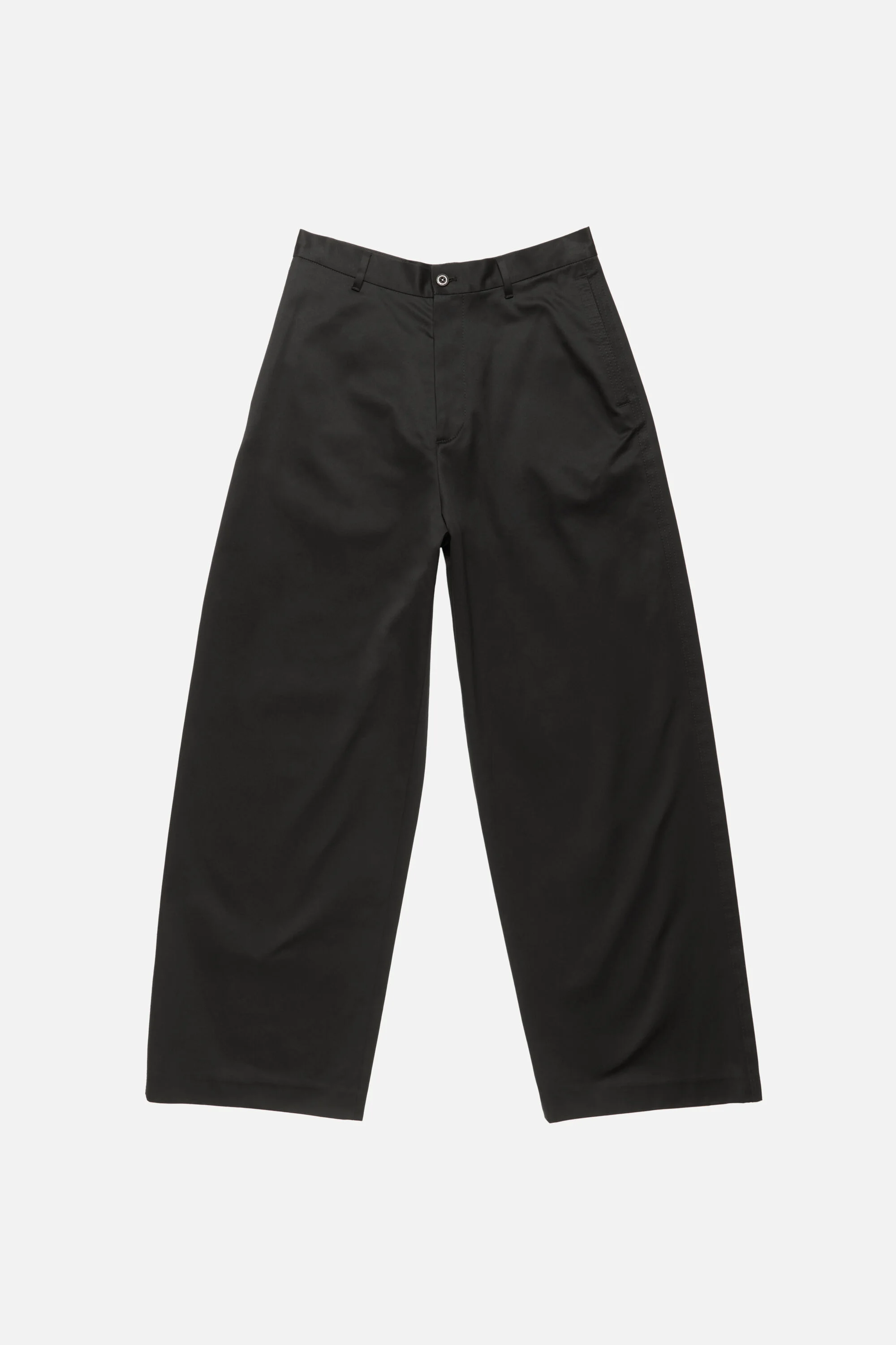 Cotton satin trousers - Black - 1