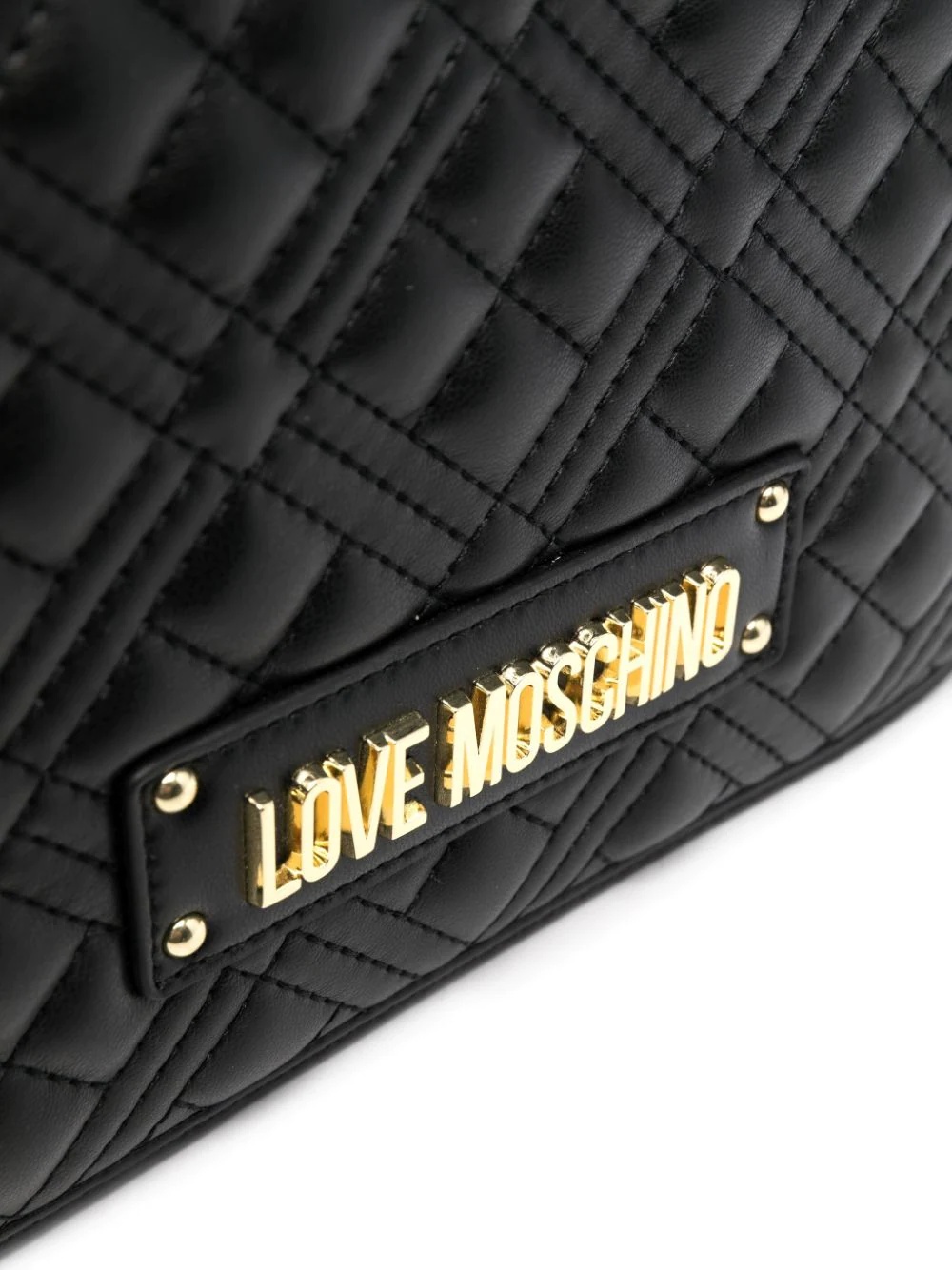 logo plaque quilted shoulder bag - 4