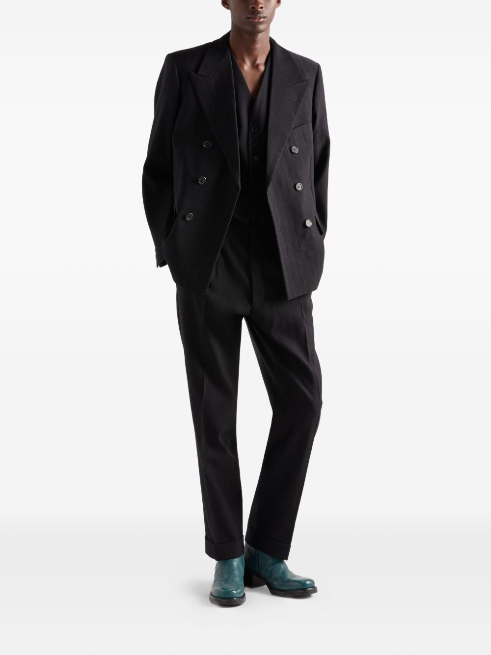 pinstripe pleated trousers - 2