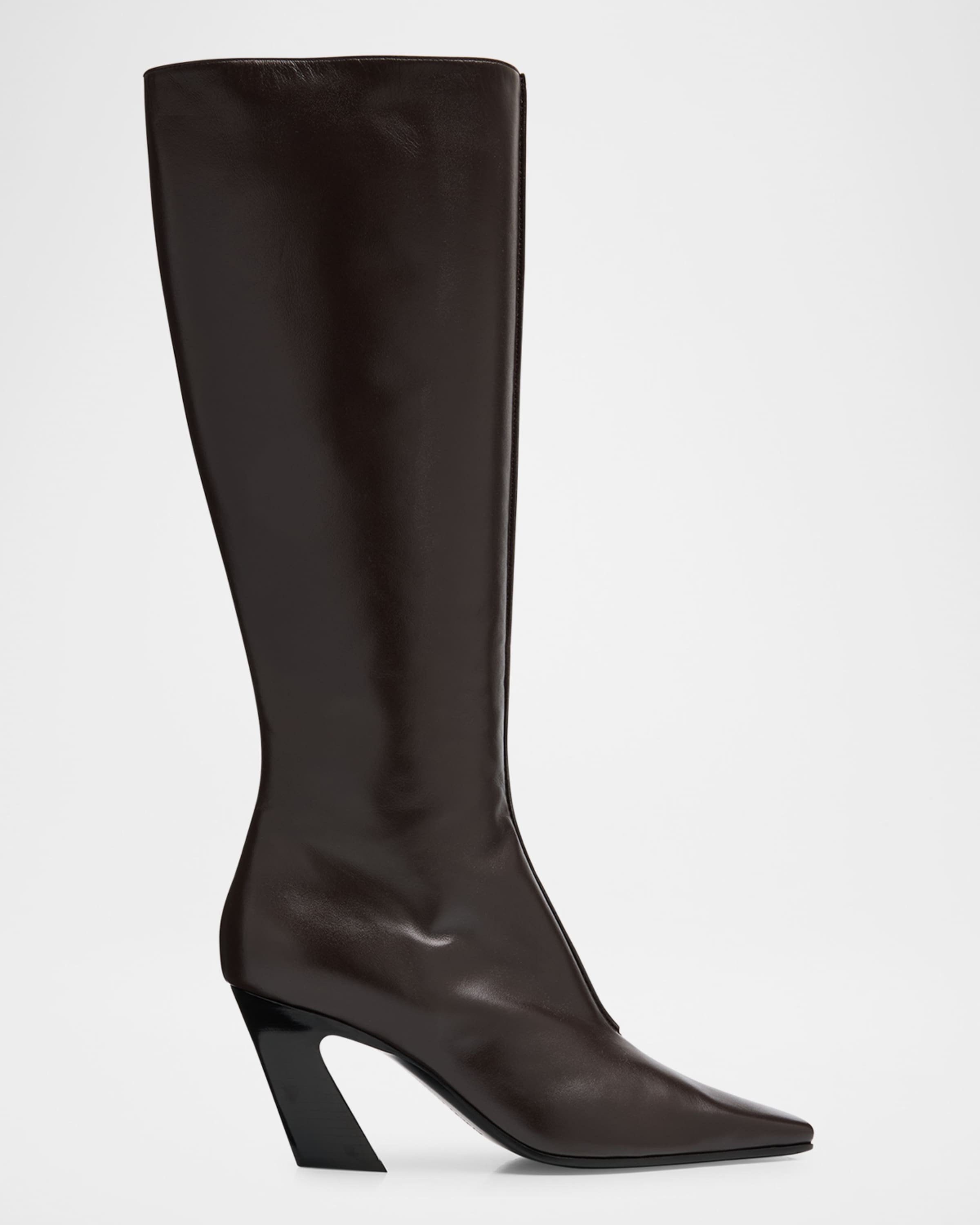 Lewis Calfskin Leather Knee Boots - 1