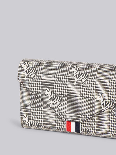 Thom Browne Black and White Pebbled Calfskin Prince of Wales Zebra Icon Chain Envelope Wallet outlook