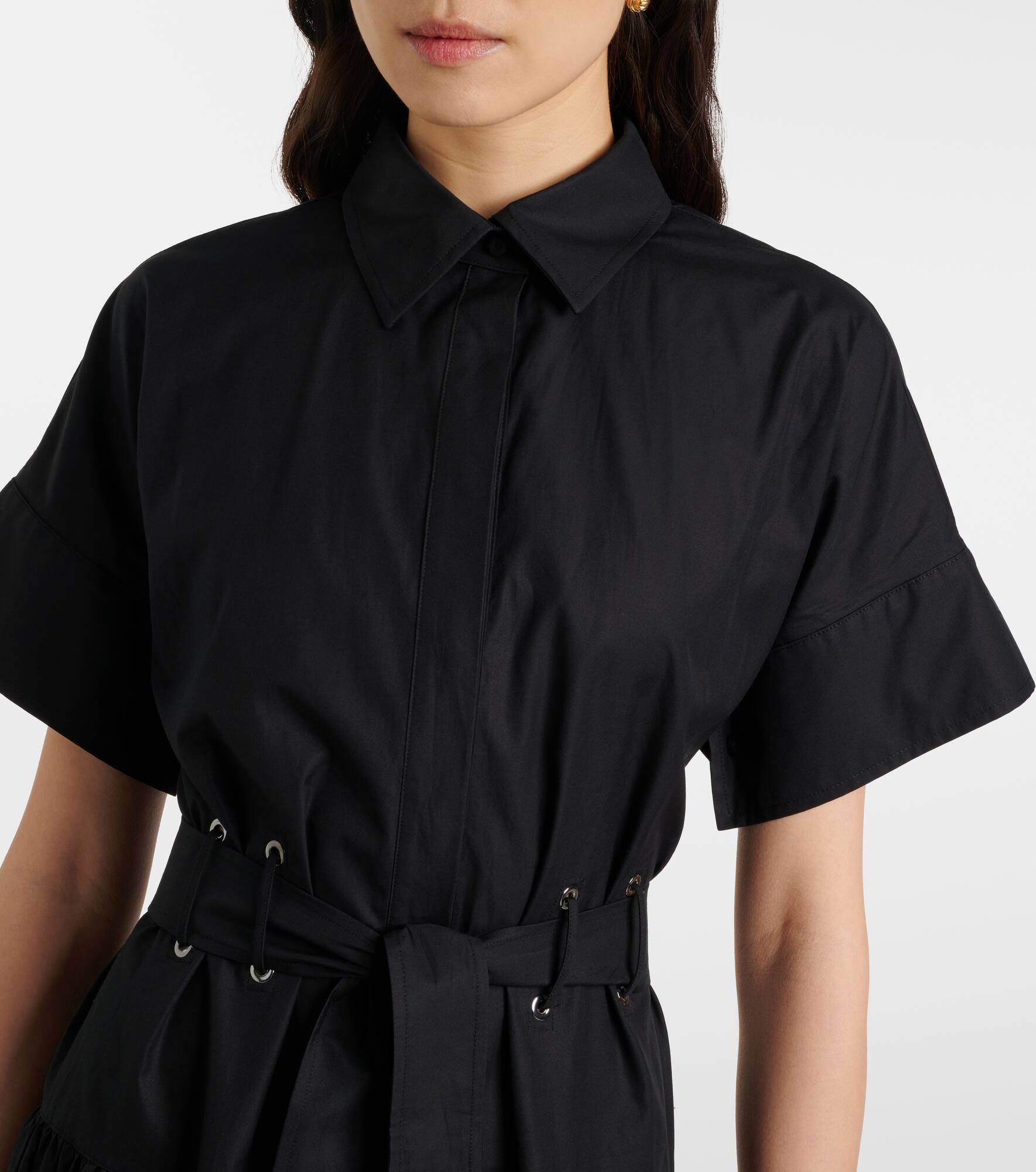 Agoraio pleated cotton shirt dress - 4