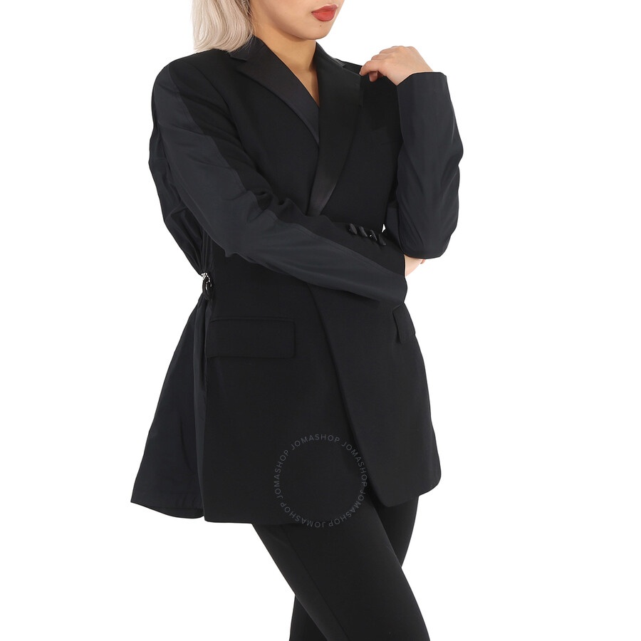 Burberry Black Wool And Taffeta Cut-out Back Tuxedo Jacket - 4