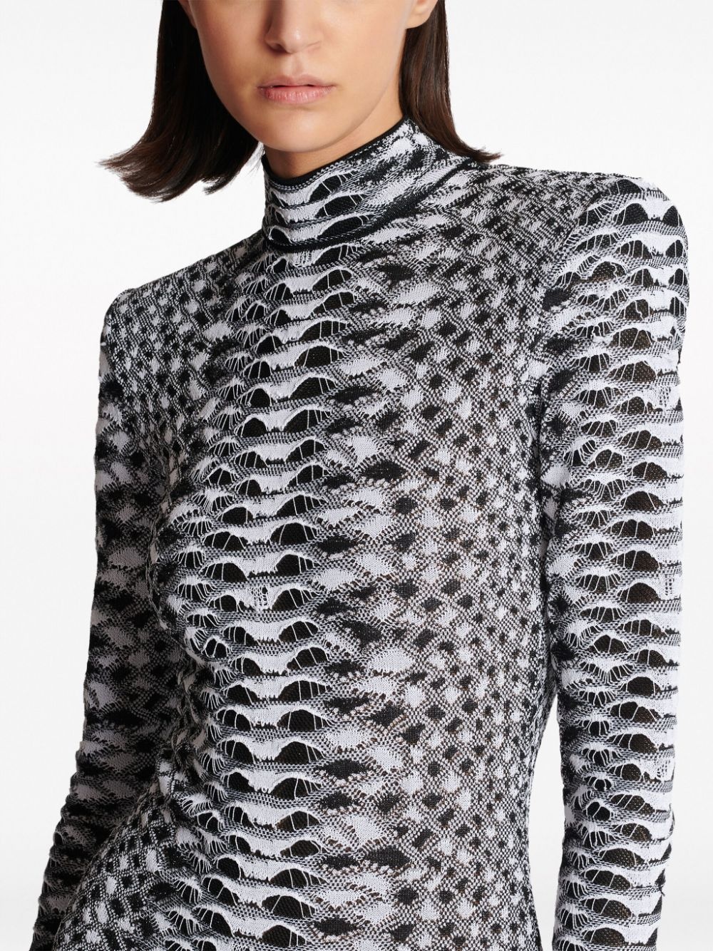 snakeskin-jacquard contrasting-trim minidress - 7