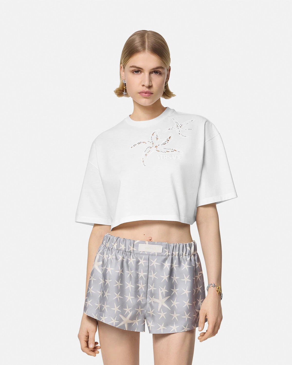Embroidered Crop Boxy T-Shirt - 4
