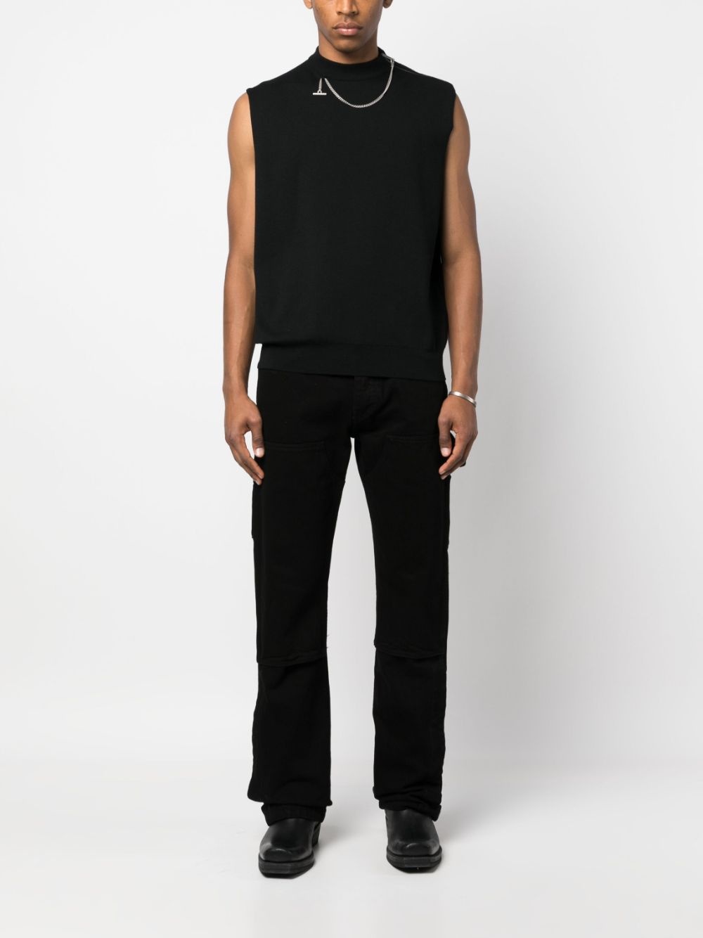 distressed straight-leg jeans - 2