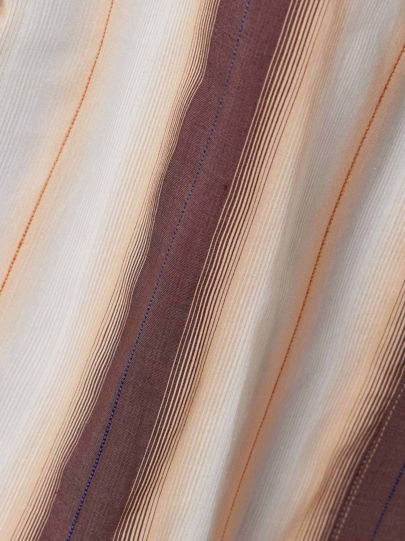 Western striped cotton, silk and linen-blend shirt - 5