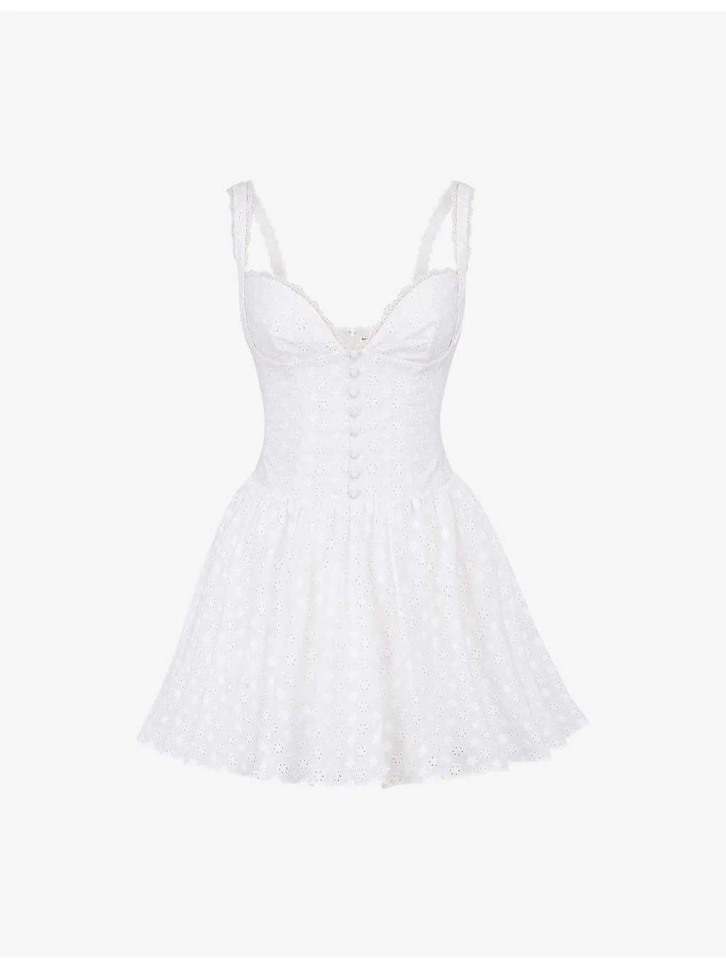 Brigitte Broderie Corset Cotton Mini Dress - 1