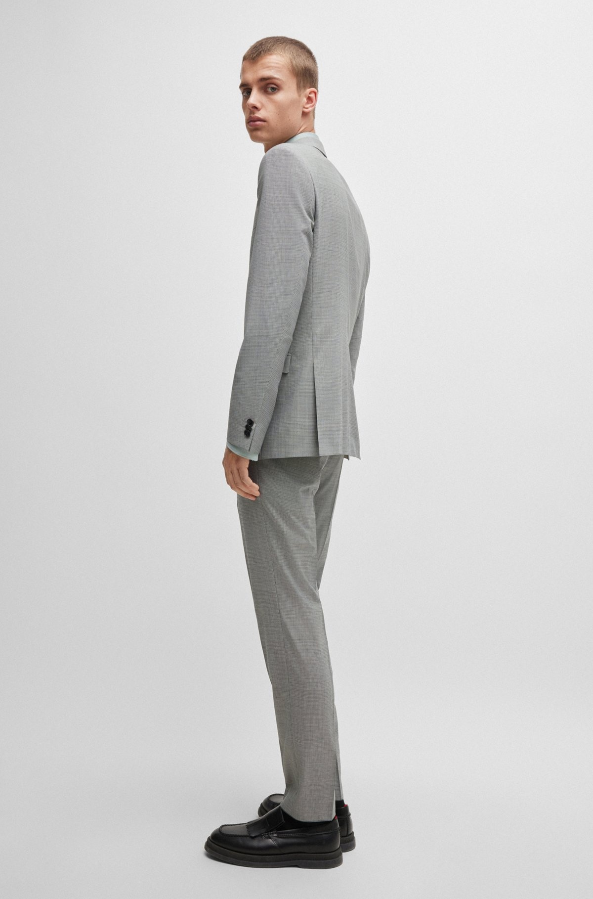 EXTRA-SLIM-FIT SUIT IN HOUNDSTOOTH PERFORMANCE-STRETCH FABRIC - 6