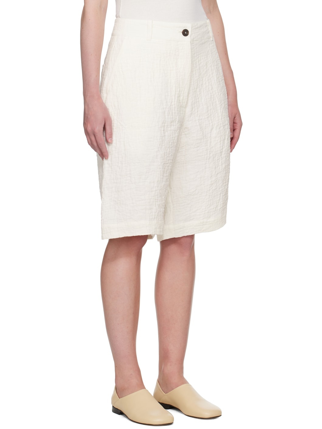 Off-White Luna Linen Shorts - 2