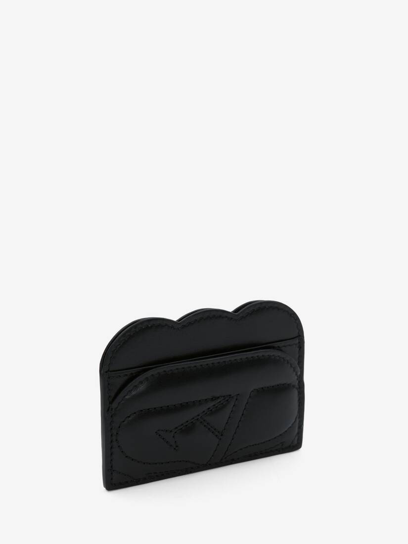 Women's Seal Logo Card Holder in Black - 2