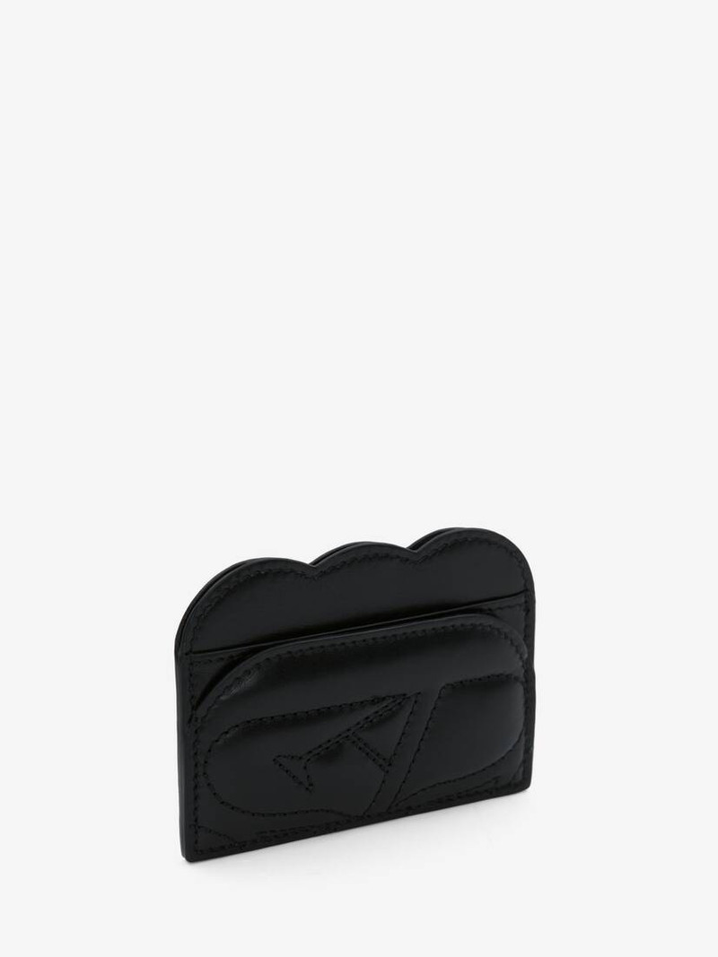 Alexander McQueen Women's Seal Logo Card Holder in Black outlook