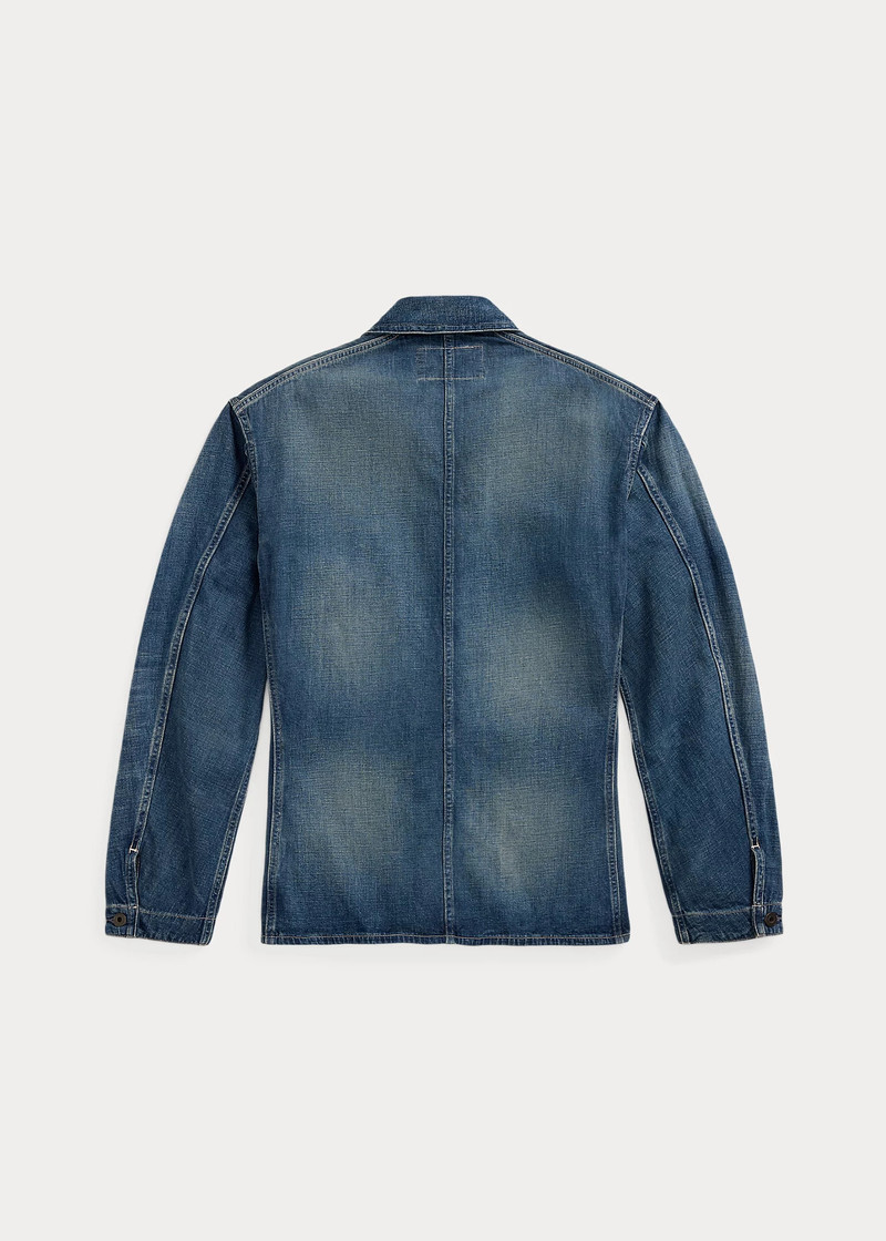 RRL by Ralph Lauren Cotton-Linen Denim Engineer Jacket outlook