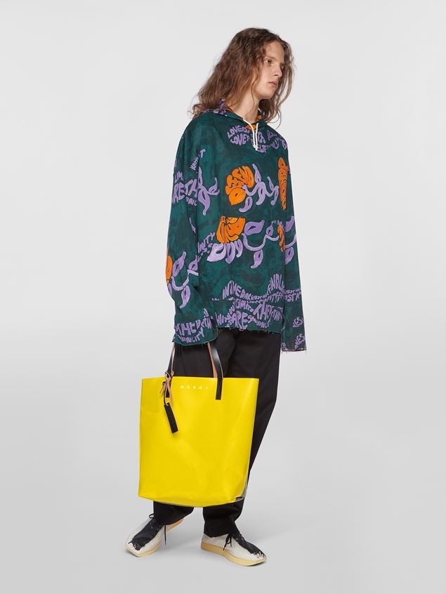 TRIBECA SHOPPING BAG IN YELLOW AND BEIGE PVC - 2