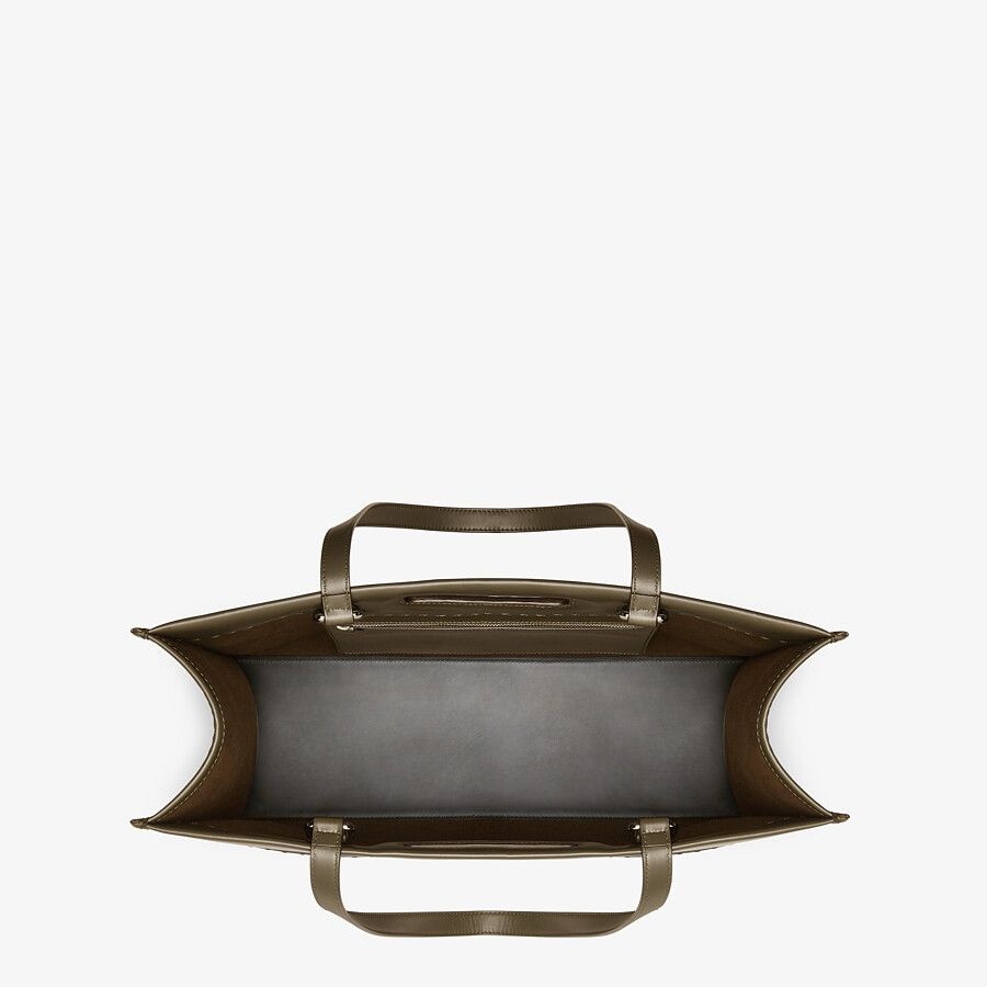 Dark green leather shopper - 5