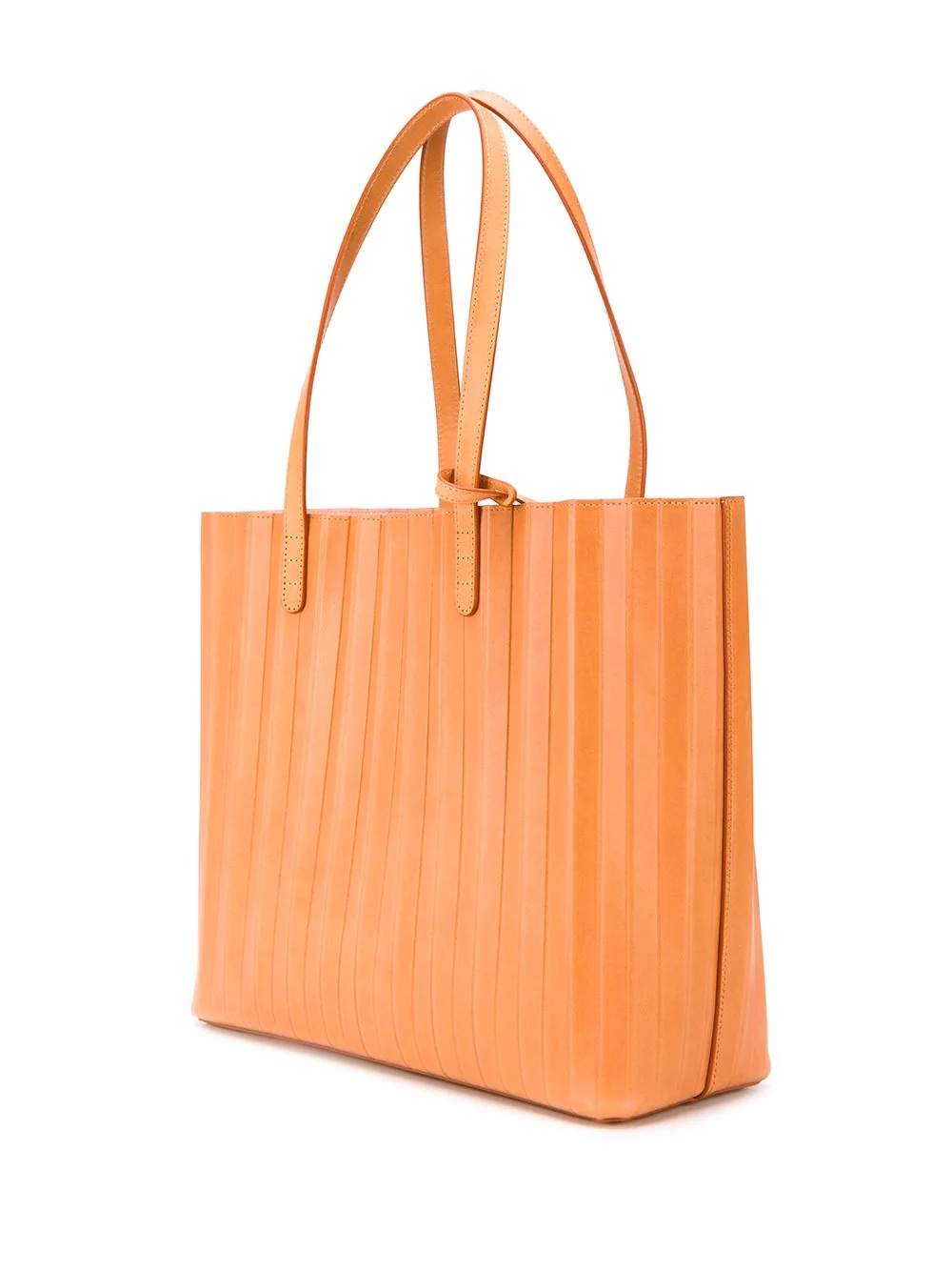 pleated leather tote - 3