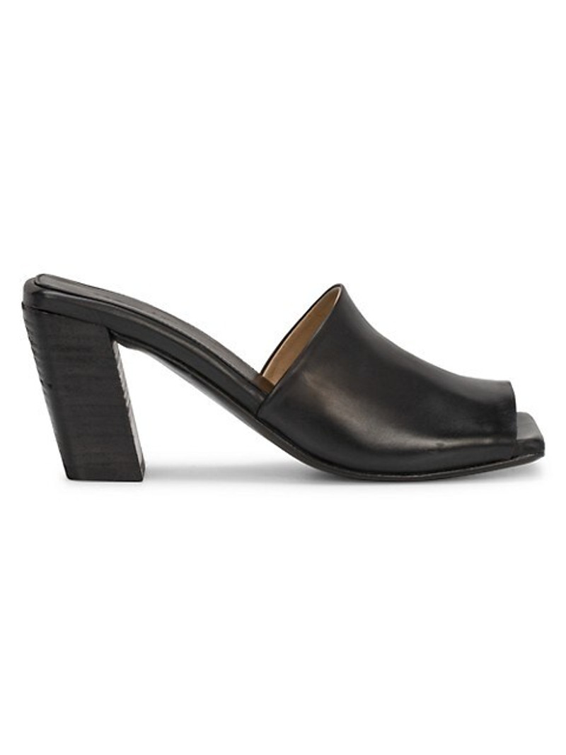 Square-Toe Leather Mules 1