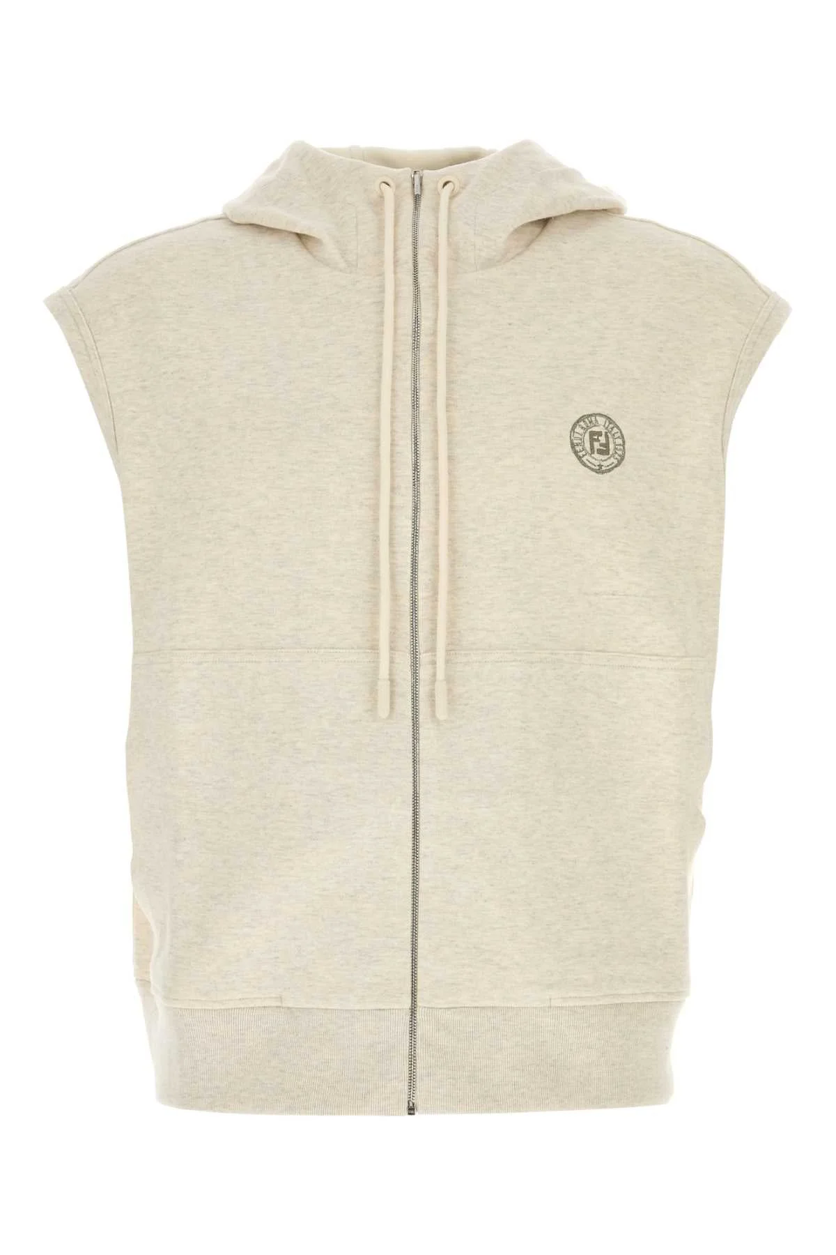 Fendi Men Melange Crema Stretch Sweatshirt - 1