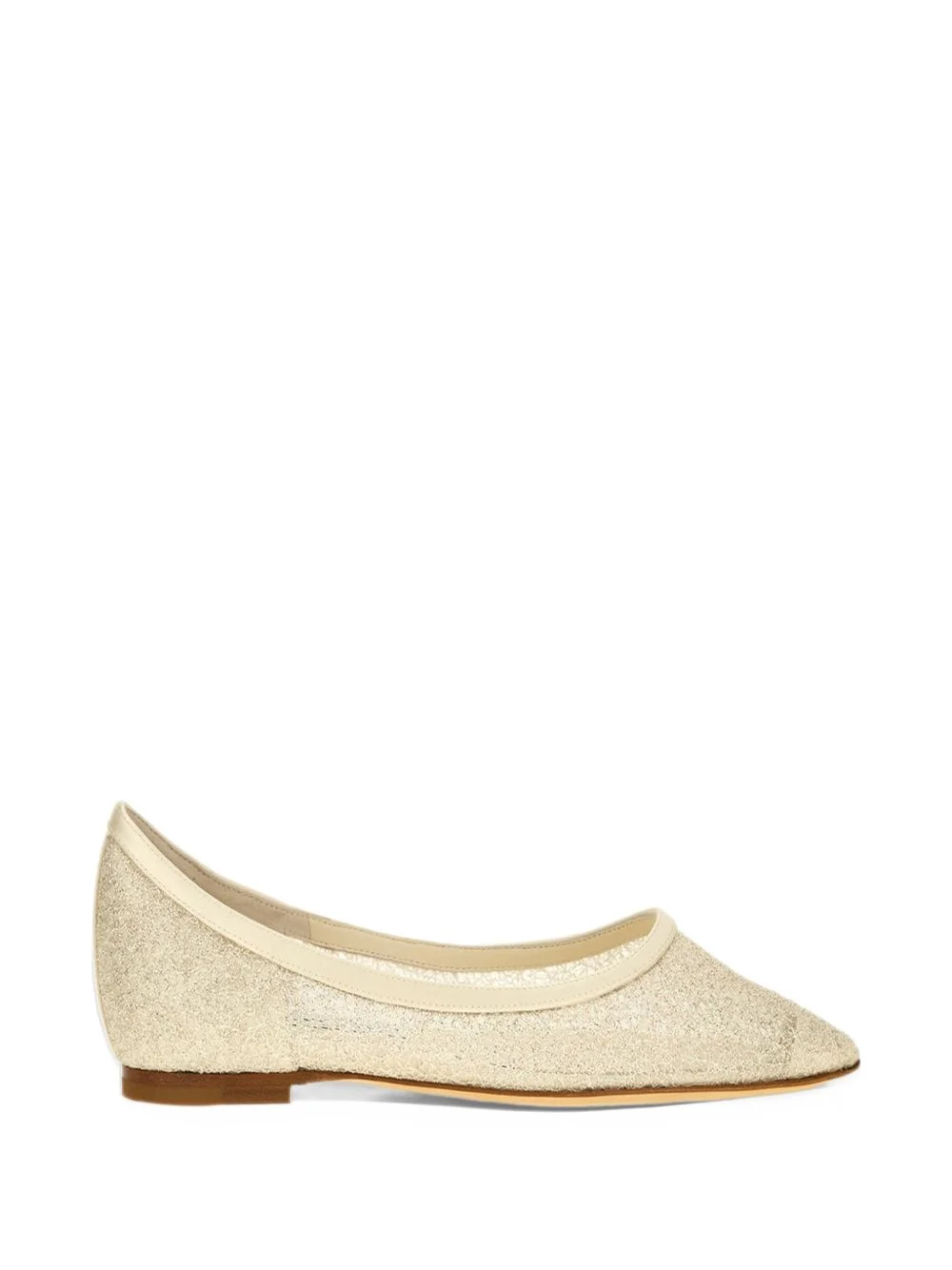 glitter-effect mesh ballet flats - 1