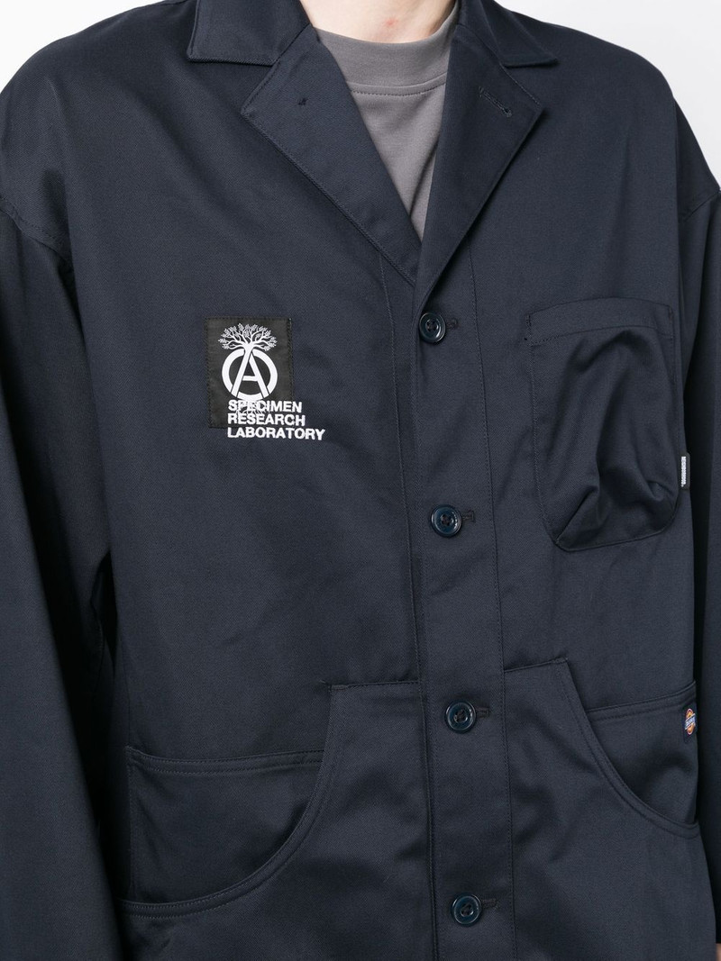 logo-patch single-breasted coat 5