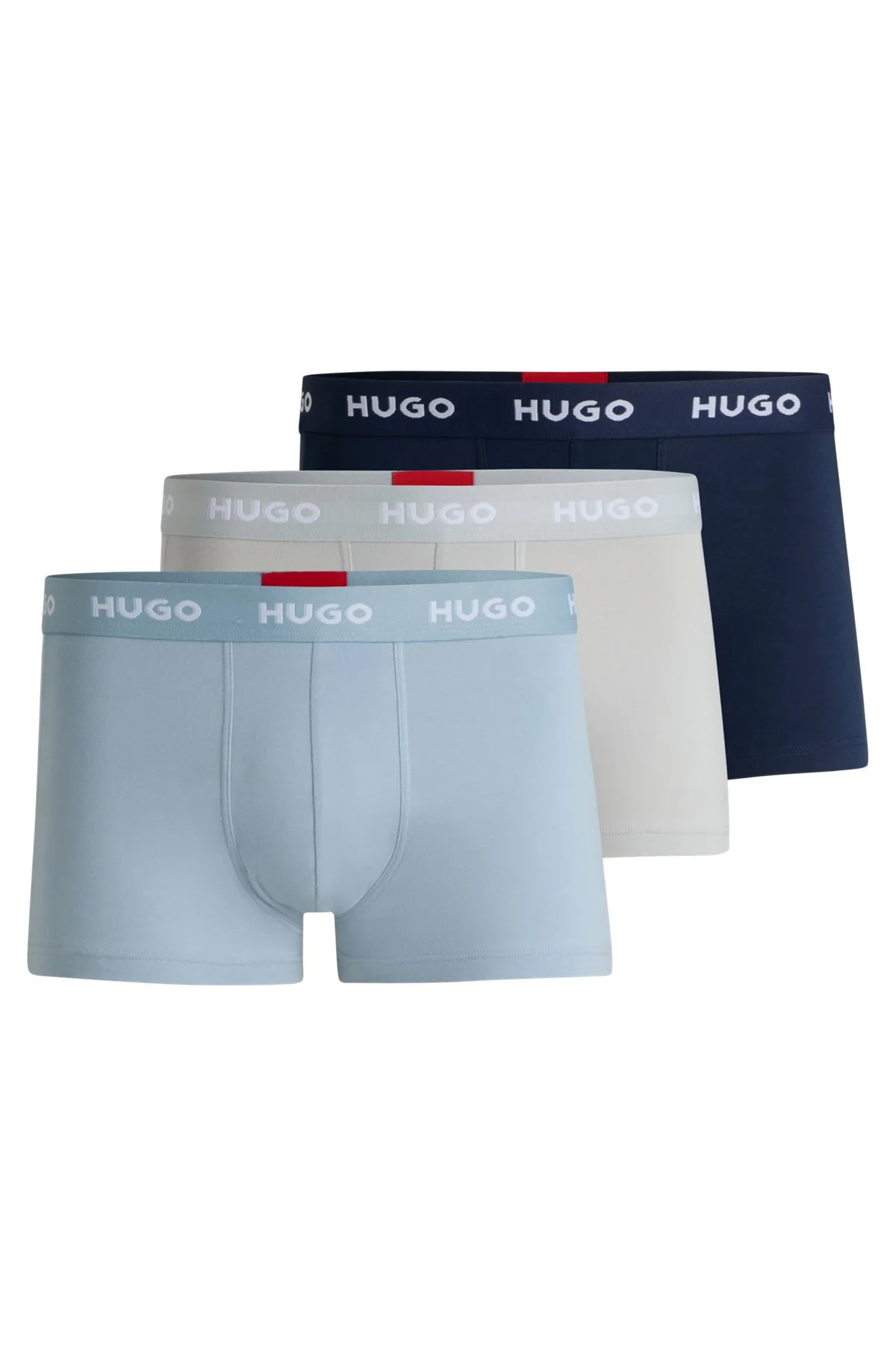 THREE-PACK OF STRETCH-COTTON TRUNKS WITH LOGO WAISTBANDS - 1