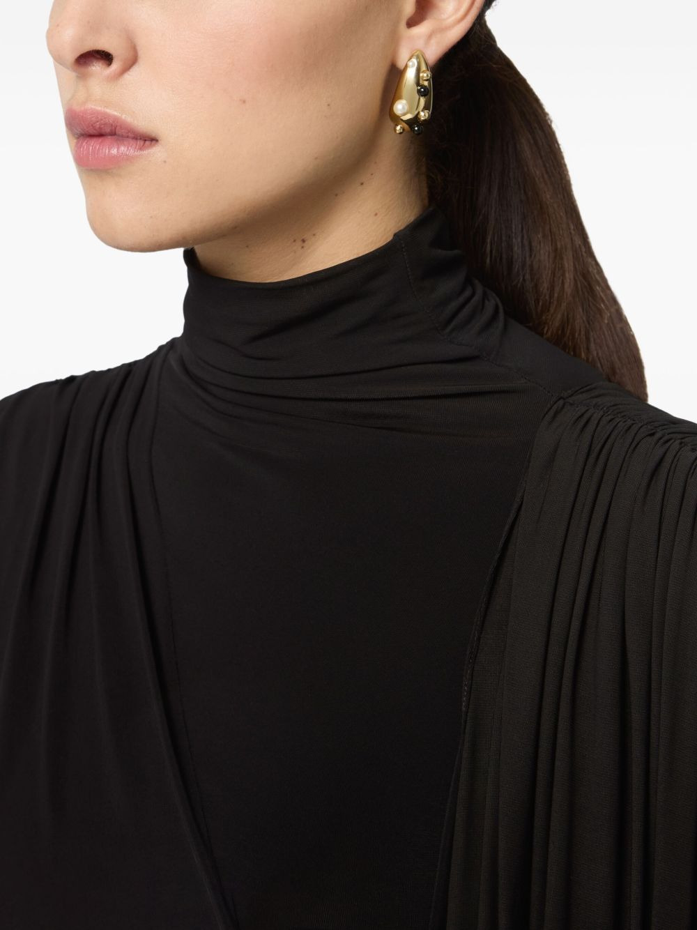 curved pearl-embellished earrings - 3