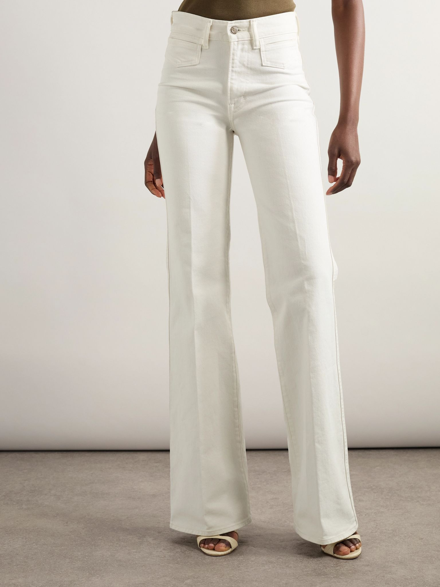 Mid-rise flared denim jeans White - 3