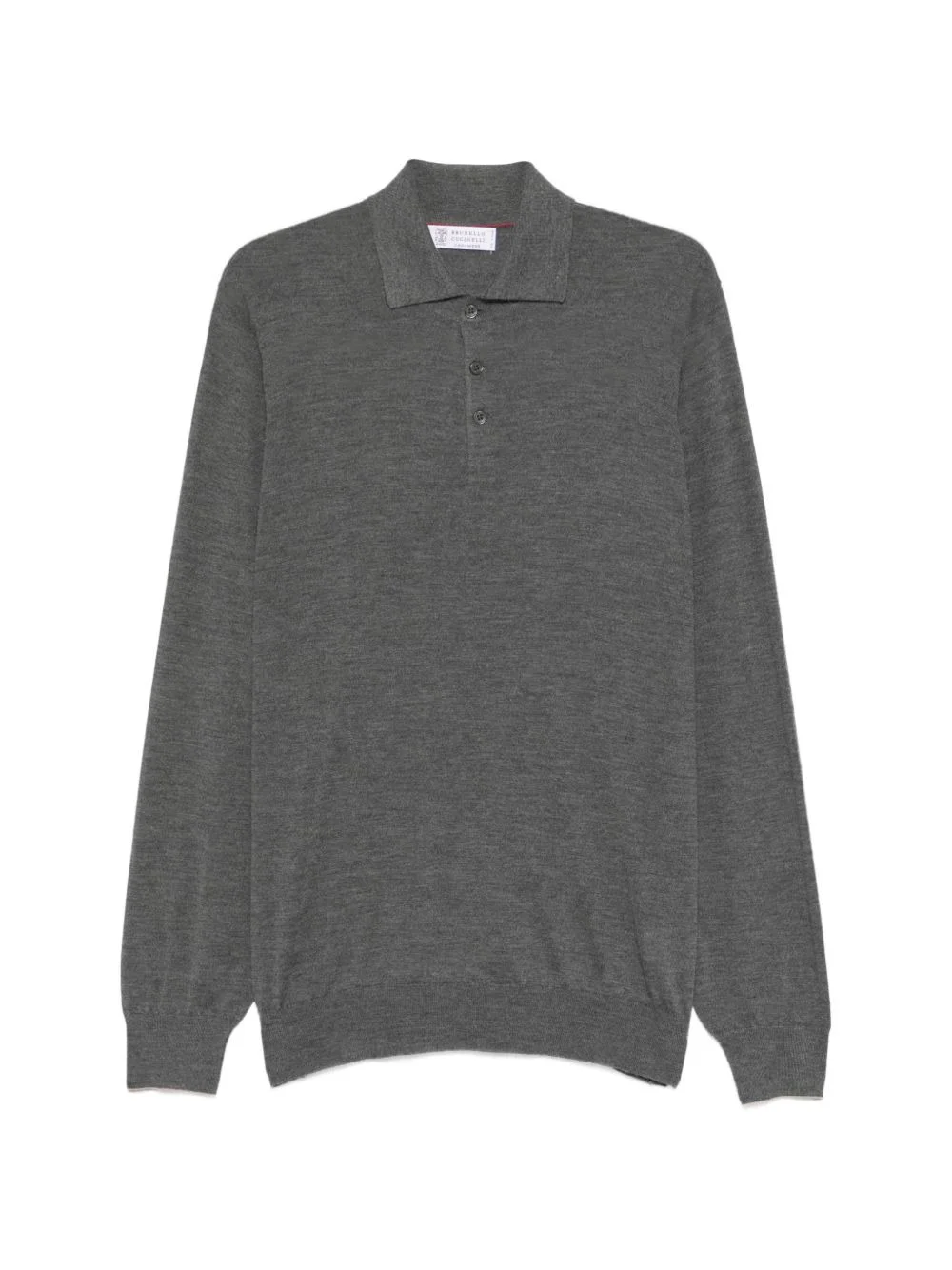 button long-sleeve polo shirt - 1