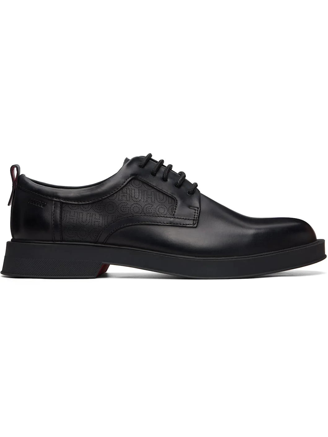 Black Perforated Monograms Leather Derbys - 1
