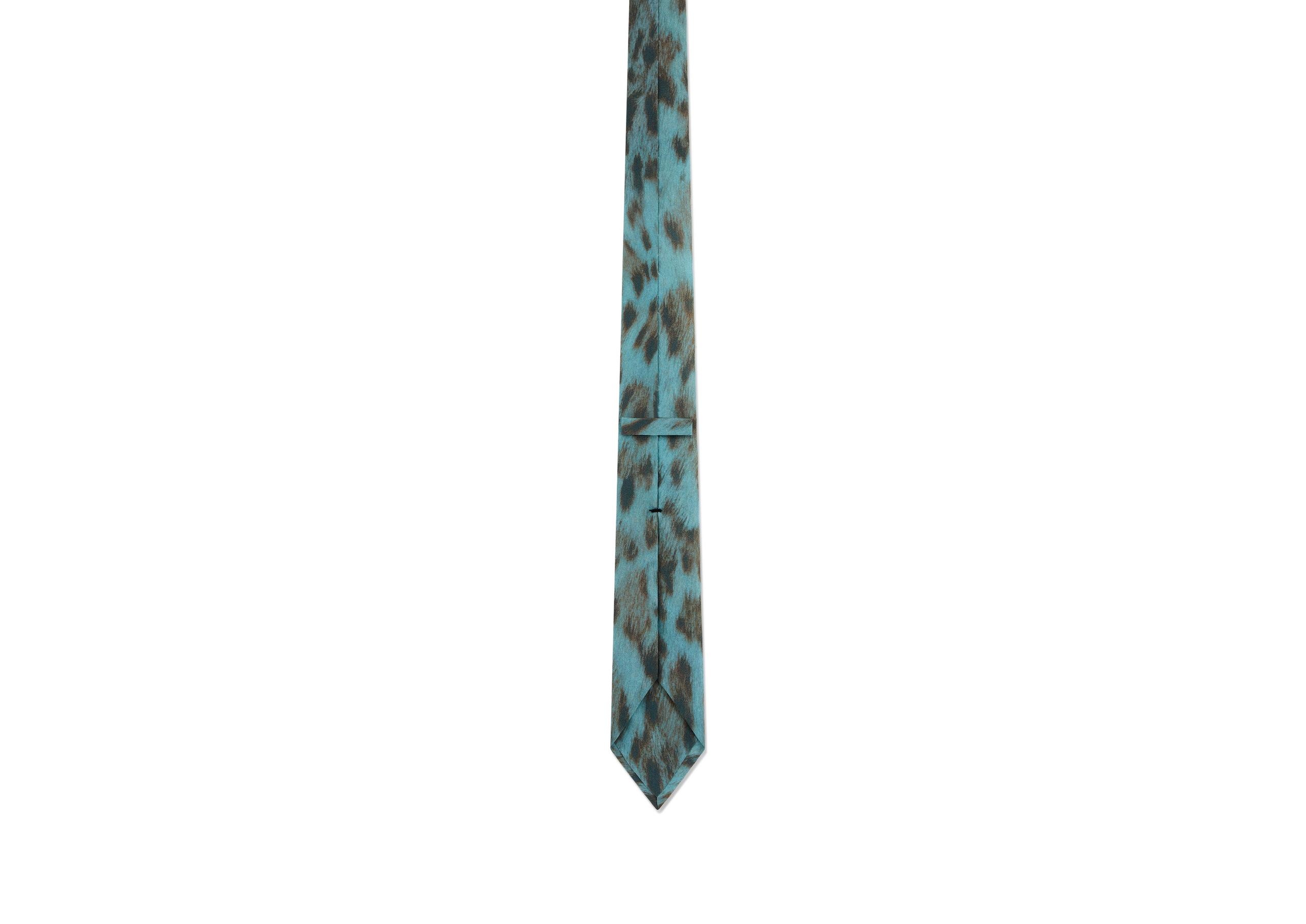 CHEETAH CREPE DE CHINE TIE - 2