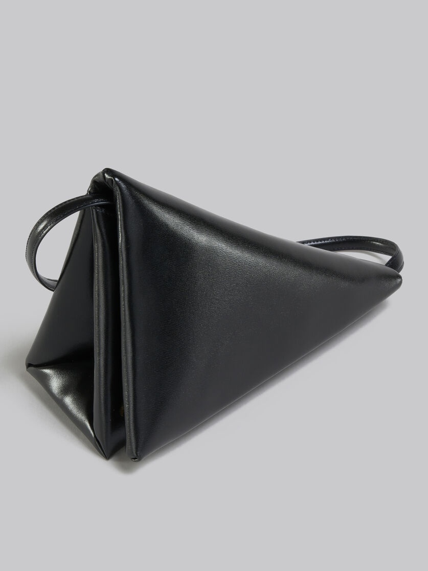 BLACK LEATHER PRISMA TRIANGLE BAG - 5