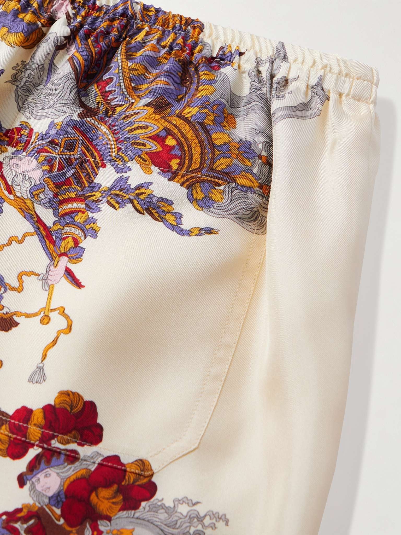 Straight-Leg Printed Silk-Twill Shorts - 5
